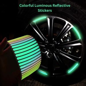 Colorful Luminous Car & Bike Wheel Night Reflective Stickers - 40 Pieces